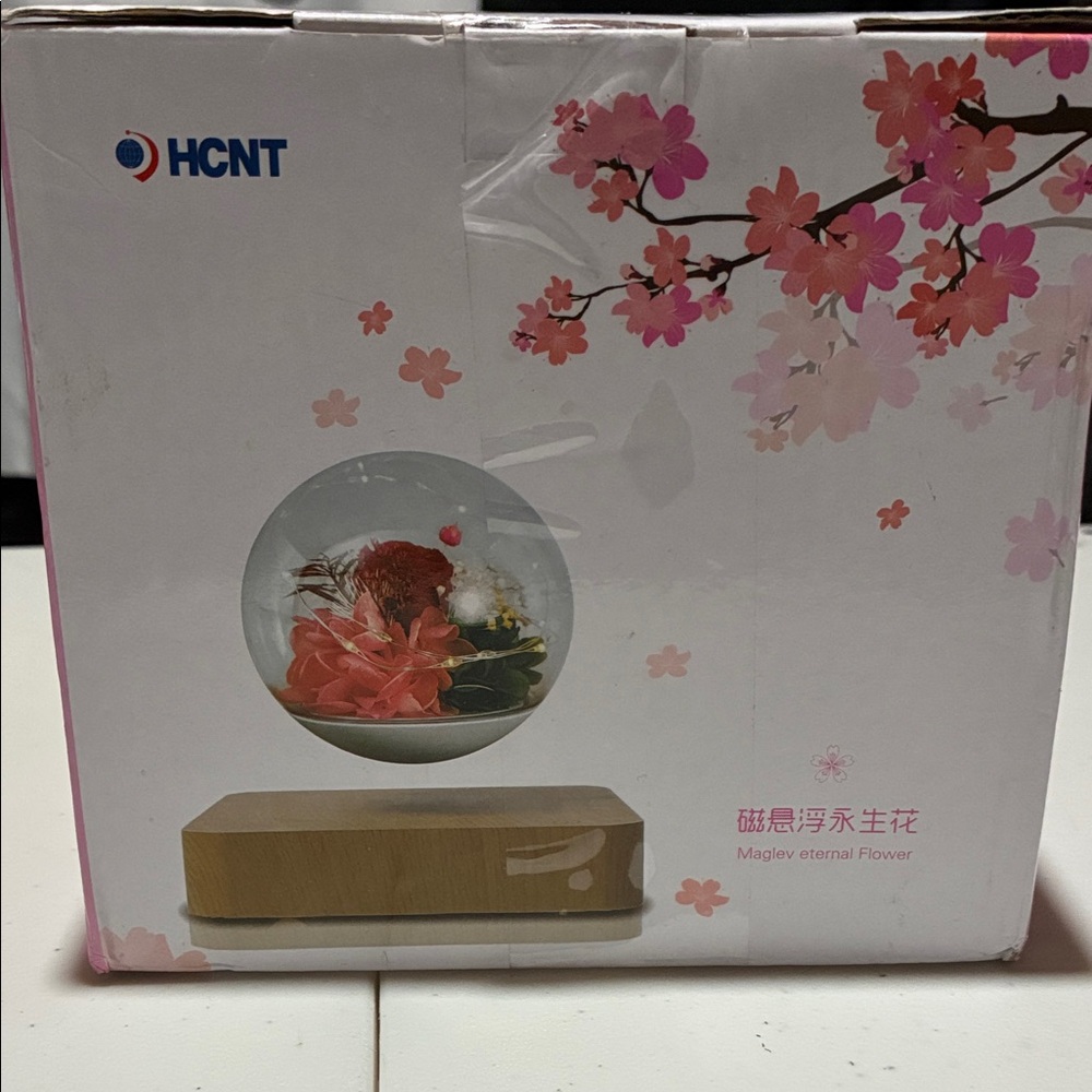 Maglev Eternal Flower with Pink and Brown Accents